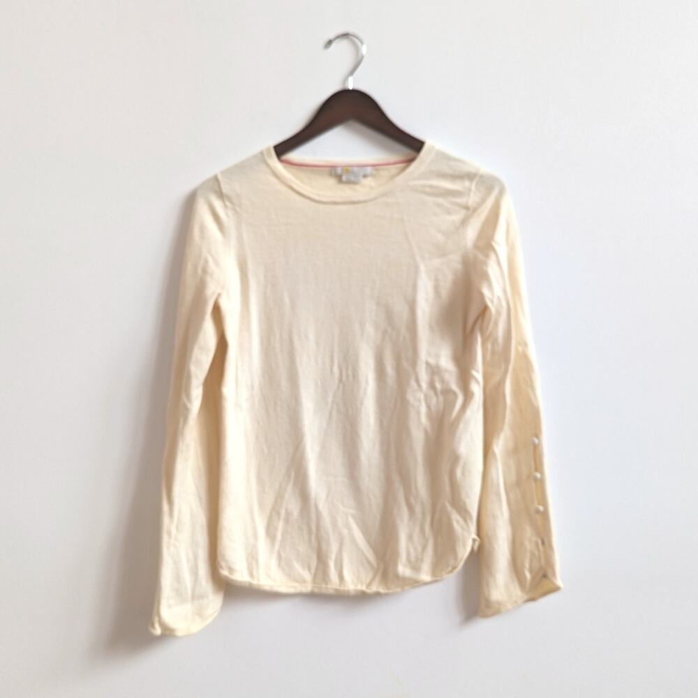 Boden Sweater XS Cream Flare Sleeves Wool Blend Soft